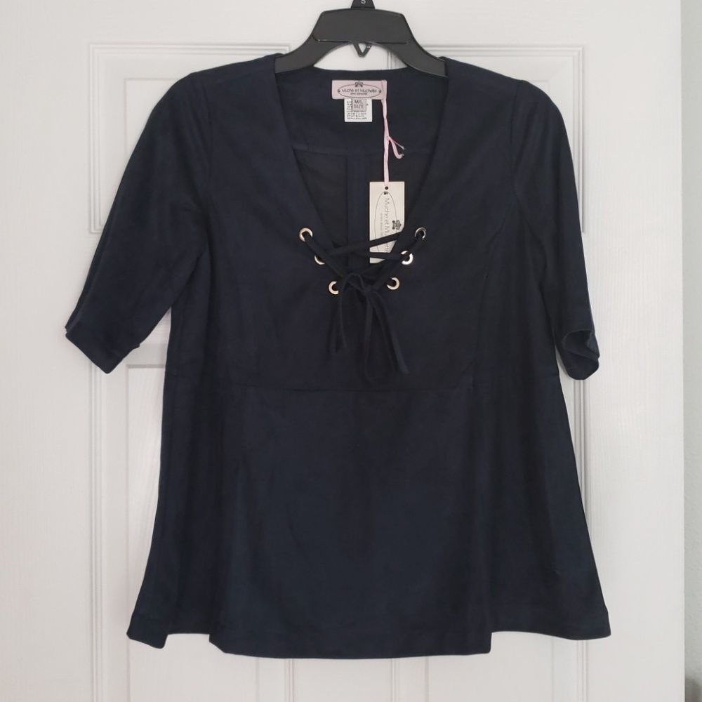 FINAL PRICE! Botique Faux Suede Grommet Top